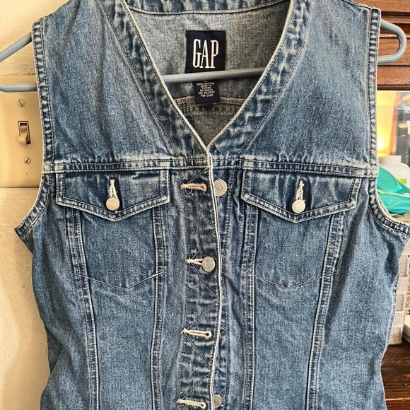 Authentic Vintage Y2K 2001 GAP Blue Denim Vest - Picture 2 of 3